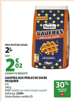 Auchan PASQUIER Gaufres aux perles de sucre offre