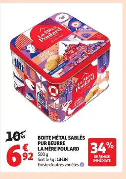 Auchan LA MÈRE POULARD Boite métal sablés pur beurre offre