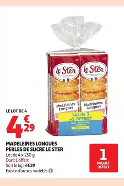 Auchan LE STER Madeleines longues perles de sucre offre