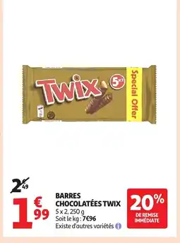 Auchan TWIX Barres chocolatées offre