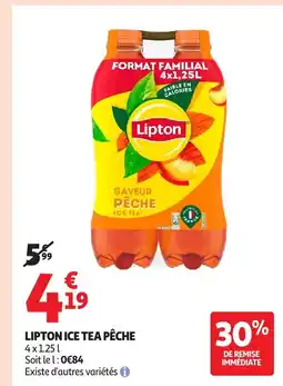 Auchan Ice tea lipton ice tea pêche offre
