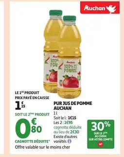 Auchan AUCHAN Pur jus de pomme offre