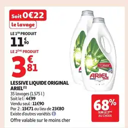 Auchan ARIEL Lessive liquide original offre