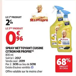 Auchan MR PROPRE Spray nettoyant cuisine citron offre