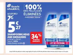 Auchan HEAD AND SHOULDERS Shampooing offre