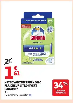 Auchan CANARD Nettoyant wc fresh disc fraîcheur citron vert offre