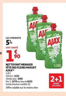 Auchan AJAX Nettoyant menager fête des fleurs muguet offre