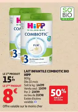 Auchan HIPP Lait infantile combiotic bio offre