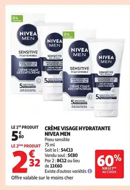 Auchan NIVEA MEN Crème visage hydratante offre