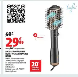 Auchan Brosse soufflante rotative hair reverse noire offre