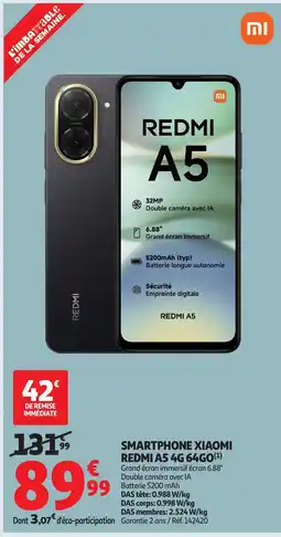 Auchan Smartphone xiaomi redmi a5 4g 64go offre