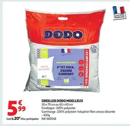 Auchan Oreiller dodo moelleux offre