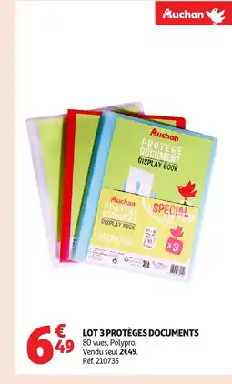 Auchan AUCHAN Lot 3 protèges documents offre