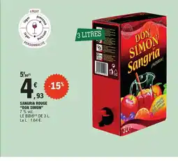 E.Leclerc DON SIMON Sangria rouge offre
