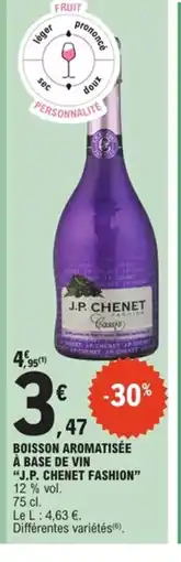 E.Leclerc J.P CHENET FASHION Boisson aromatisée aop crémant d'alsace à base de vin offre