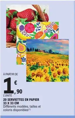E.Leclerc 20 serviettes en papier offre
