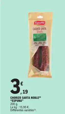 E.Leclerc ESPUNA Chorizo sarta noble offre