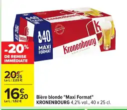 Carrefour KRONENBOURG Bière blonde Maxi Format offre