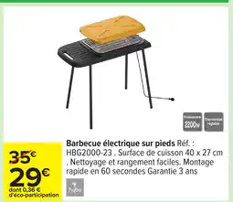 Carrefour Barbecue électrique sur pieds offre