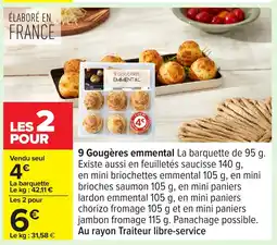 Carrefour 9 Gougères emmental offre