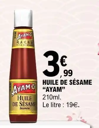 E.Leclerc HUILE DE SÉSAME “AYAM” offre
