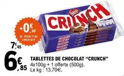 E.Leclerc TABLETTES DE CHOCOLAT 'CRUNCH' offre