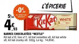 E.Leclerc BARRES CHOCOLATÉES “NESTLE” offre