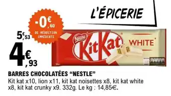 E.Leclerc BARRES CHOCOLATÉES “NESTLE” offre