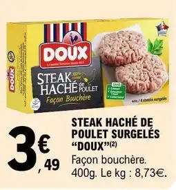 E.Leclerc STEAK HACHÉ DE POULET SURGELÉS DOUX offre