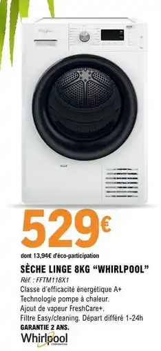 E.Leclerc SÈCHE LINGE 8KG “WHIRLPOOL” offre