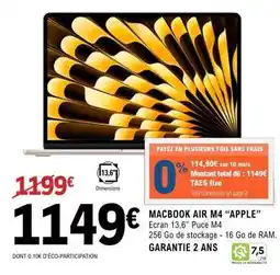 E.Leclerc MACBOOK AIR M4 “APPLE” offre