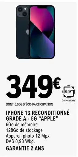 E.Leclerc iPhone 13 Reconditionné Grade A - 5G Apple offre