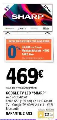 E.Leclerc GOOGLE TV LED SHARP offre