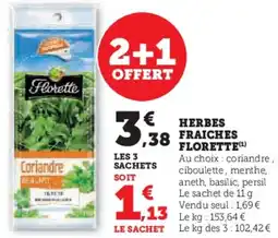 Super U Herbes fraiches florette offre