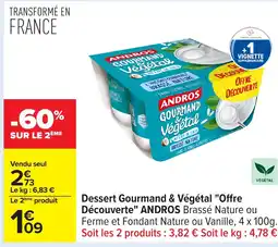 Carrefour ANDROS Dessert Gourmand & Végétal Offre Découverte offre