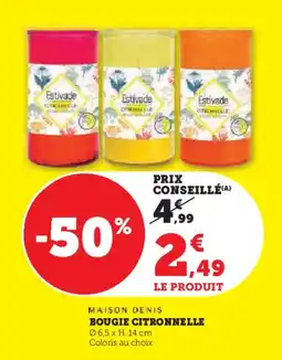 Super U Bougie citronnelle offre