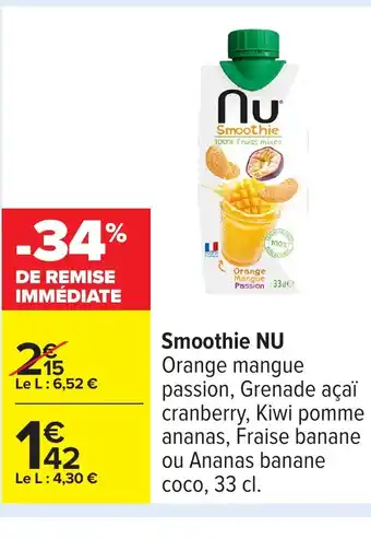 Carrefour NU Smoothie offre