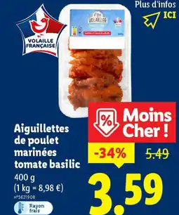 Lidl Aiguillettes de poulet marinées tomate basilic offre