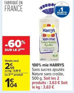 Carrefour HARRY'S 100% mie offre