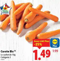 Lidl Carotte Bio offre