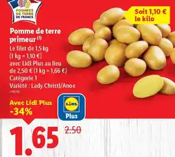 Lidl Pomme de terre primeur offre