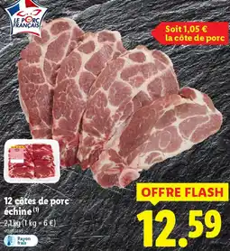 Lidl 12 côtes de porc échine offre