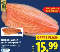 Lidl Filet de saumon entier avec peau offre