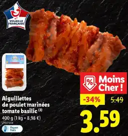 Lidl Aiguillettes de poulet marinées tomate basilic offre