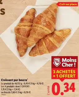 Lidl Croissant pur beurre offre