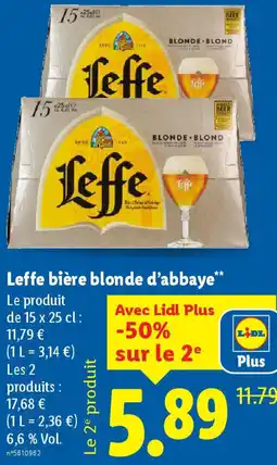 Lidl Leffe bière blonde d'abbaye offre