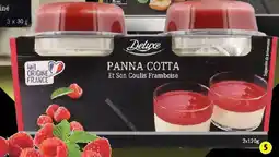 Lidl Panna cotta coulis framboise offre
