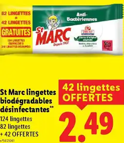 Lidl St Marc lingettes biodégradables désinfectantes offre