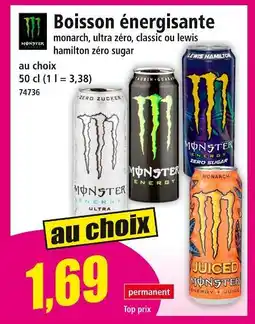 Norma MONSTER Boisson énergisante monarch, ultra zéro, classic ou lewis hamilton zéro sugar offre