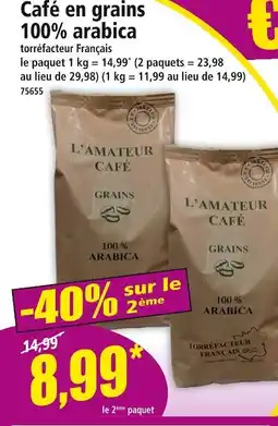 Norma L'AMATEUR CAFÉ Café en grains 100% arabica offre